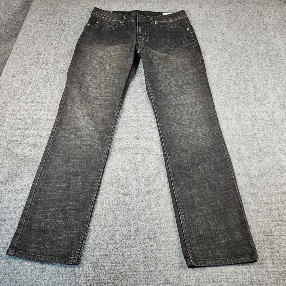 Buffalo David Bitton Jackson Straight Stretch Jeans Mens 32x32 Faded Black Denim - Picture 1 of 11
